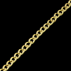 Light Gold Unwelded Iron Curb Chains, with Spool, Light Gold, 3.4x2.4x0.7mm, about 328.08 Feet(100m)/roll
