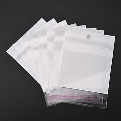 Blanc Sacs de cellophane rectangle, blanc, 12x8.1 cm, épaisseur unilatérale: 0.1 mm, mesure intérieure: 7.4x8.1 cm, Trou: 6mm