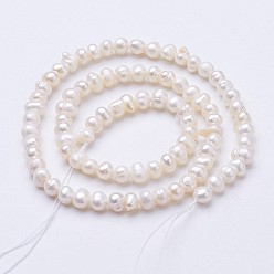 Beige Natural Cultured Freshwater Pearl Beads Strands, Potato, Beige, 4~4.5x4~5.5x4.5~5mm, Hole: 0.5mm, about 86pcs/strand, 13.7 inch