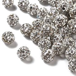 Cristal Perles de boule pave disco , Perles de strass d'argile polymère , Grade a, cristal, pp 9 (1.5 mm), 1.6 mm, Trou: 6mm