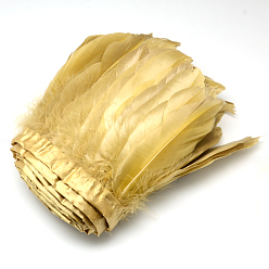 Dark Goldenrod Fashion Goose Feather Cloth Strand Costume Accessories, Dark Goldenrod, 100~180x38~62mm, about 2m/bag