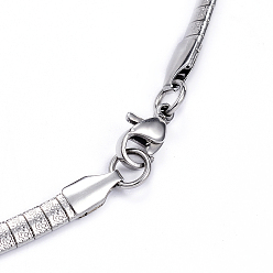 Stainless Steel Color 304 Stainless Steel Necklaces, with Lobster Clasps, Stainless Steel Color, 17.7 inch(45cm), 4mm