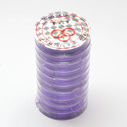 Blue Violet Flat Elastic Crystal String, Elastic Beading Thread, for Stretch Bracelet Making, Blue Violet, 0.8mm, about 10.93 yards(10m)/roll