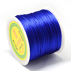 Blue Nylon Thread, Rattail Satin Cord, Blue, 1.5mm, about 49.21 yards(45m)/roll