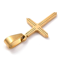 Golden 304 Stainless Steel Pendants, for Jewelry Making, Cross, Golden, 22x14x1.2mm, Hole: 3.5x7mm