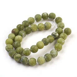 Other Jade Natural Jade Beads Strands, Round, 10mm, Hole: 1~1.3mm, about 38~41pcs/strand, 15~16 inch