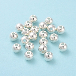 Silver 201 Stainless Steel Beads, Round, Silver, 6mm, Hole: 1.6mm