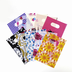 Mixed Color Printed Plastic Bags, Rectangle, Mixed Color, 20x15cm