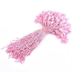 Rose Nacré Cordon en polyester avec étiquette d'étanchéité, attaches en plastique pour étiquettes volantes, perle rose, 185~195x1 mm, sur 850 PCs / sac