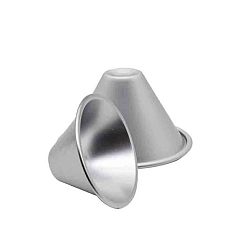 Argent Moules de cuisson en forme de cône en aluminium, plaque de cuisson à dégagement rapide, argenterie, 110x62mm