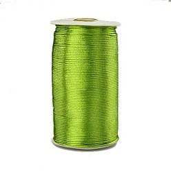 Yellow Green Eco-Friendly 100% Polyester Thread, Rattail Satin Cord, for Chinese Knotting, Beading, Jewelry Making, Yellow Green, 2mm, about 250yards/roll(228.6m/roll), 750 feet/roll