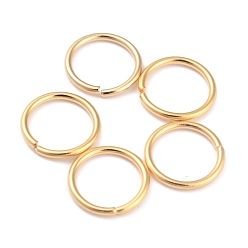 Real 24K Gold Plated Rack Plating Brass Jump Rings, Open Jump Rings, Long-Lasting Plated, Real 24K Gold Plated, 10x1mm, 18 Gauge, Inner Diameter: 8mm