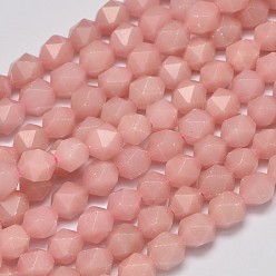 Pink Opal Faceted Natural Pink Opal Beads Strands, Star Cut Round Beads, 8x7mm, Hole: 1mm, about 49pcs/strand, 15.7 inch