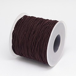 Coffee Round Elastic Cord Wrapped by Nylon Thread, Coffee, 0.6mm, about 65.61 yards(60m)/roll