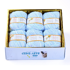 Aquamarine Baby Yarns, with Cotton, Silk and Cashmere, Aquamarine, 1mm, about 50g/roll, 6rolls/box