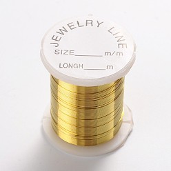 Gold Round Copper Jewelry Wire, Nickel Free, Gold, 0.3mm, about 32.8 Feet(10m)/roll, 10 rolls/batch