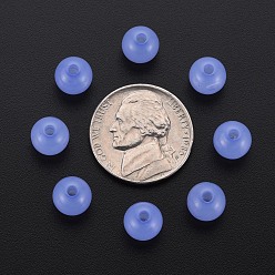Bleu Ardoise Moyen Perles acryliques de gelée d'imitation , ronde, bleu ardoise moyen, 8x7.5mm, Trou: 1.8mm, environ1745 pcs / 500 g