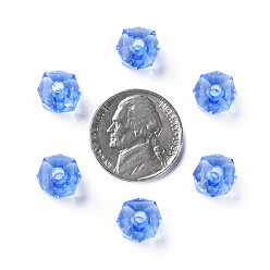 Cornflower Blue Transparent Acrylic Beads, Faceted, Square, Cornflower Blue, 8.5x9.5x9.5mm, Hole: 2.5mm, about 1070pcs/500g