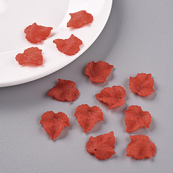 Red Autumn Theme Transparent Frosted Acrylic Pendants, Maple Leaf, Red, 24x22.5x3mm, Hole: 1mm, about 962pcs/500g