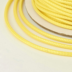 Yellow Eco-Friendly Korean Waxed Polyester Cord, Yellow, 0.5mm, about 169.51~174.98 Yards(155~160m)/Roll