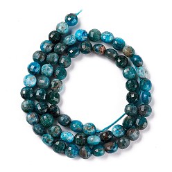 Apatite Natural Apatite Beads Strands, Faceted, Flat Round, 6x6~6.5x5mm, Hole: 0.9mm, about 64pcs/strand, 15.35''(39cm)