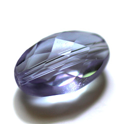 Lilac Imitation Austrian Crystal Beads, Grade AAA, Faceted, Oval, Lilac, 13x10x7mm, Hole: 0.9~1mm