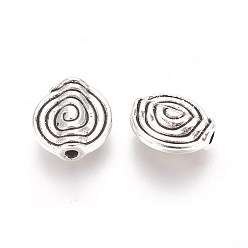 Antique Silver Tibetan Style Alloy Beads, Lead Free, Cadmium Free and Nickel Free, Flat Round, Antique Silver, 11.5x4mm, Hole: 1.5mm