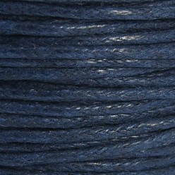Prussian Blue Waxed Cotton Cord, Prussian Blue, 1mm, about 27.34 yards(25m)/roll