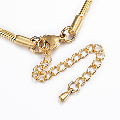 Золотой 304 из нержавеющей стали змея цепи браслеты, золотые, 7-7/8 дюйм (200 мм), 2.5 мм