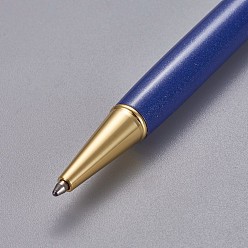 Темно-Синий Креативные шариковые ручки с пустой трубкой, со стержнем с черными чернилами внутри, для diy блестящая эпоксидная смола шариковая ручка с кристаллами гербариевая ручка для изготовления, золотые, темно-синий, 140x10 мм