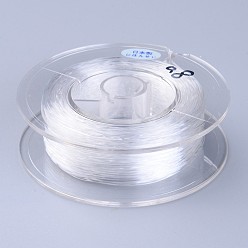 Прозрачный Японская эластичная хрустальная нить, эластичный браслет для изготовления украшений, прозрачные, 0.8 мм, около 50 ярдов / рулон, 150 фут / рулон