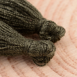 Olive Drab Cotton Thread Tassel Pendant Decorations, Olive Drab, 25~31x5mm, about 39~47pcs/bag