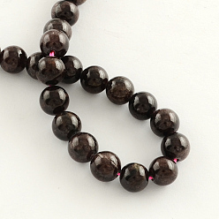 Garnet Natural Garnet Gemstone Beads Strands, Round, 9mm, Hole: 1mm, about 42pcs/strand, 14.9 inch