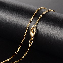 Золотой Латуни ожерелья, Кабель цепи, с застежкой омар, золотые, 17.72 дюйм, 1.5 мм