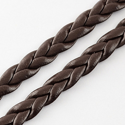 Brun De Noix De Coco Tressés cordons en cuir imitation, accessoires de bracelet à chevrons, brun coco, 5x2mm, environ 109.36 yards (100m)/paquet