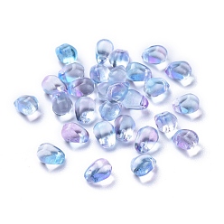 Light Sky Blue Transparent Glass Charms, Dyed & Heated, Faceted, Teardrop, Light Sky Blue, 6x5.5x6.5mm, Hole: 0.8mm
