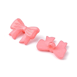 Pink Bowknot Buttons, ABS Plastic Button, Pink, 26mm, Hole: 3mm, about 200pcs/bag