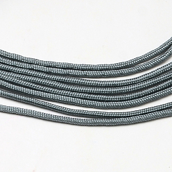 Gray Polyester & Spandex Cord Ropes, 16-Ply, Gray, 2mm, about 109.36 yards(100m)/bundle