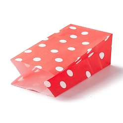 Красный Прямоугольные крафт-бумажные мешки, никто не обрабатывает, подарочные пакеты, полька точка рисунок, красные, 9.1x5.8x17.9 см