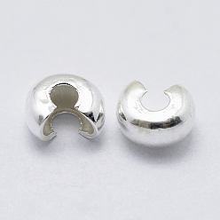 Silver 925 Sterling Silver Crimp Beads Cover, Silver, 3mm