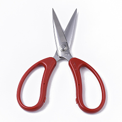 Red Stainless Steel Scissors, Sewing Scissors, Forging Tool Shears Scissor, with Plastic Handle, Red, 190x95x12mm