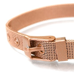 Rose Gold Plated 304 Stainless Steel Watch Bands, Watch Belt Fit Slide Charms, Rose Gold Plated, 8-1/2 inch(21.5cm), 8mm