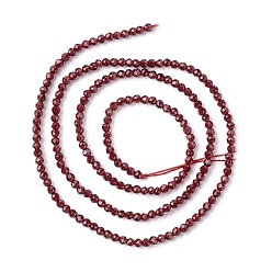 Brique Rouge Chapelets de perles en verre transparentes  , facette, ronde, firebrick, 3mm, Trou: 0.8mm, Environ 127~139 pcs/chapelet, 14.09~14.53 pouce (35.8~36.9 cm)