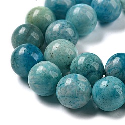 Cyan Natural Gemstone Hemimorphite Round Beads Strands, Dyed, Cyan, 6mm, Hole: 1mm, about 66pcs/strand, 15.74 inch