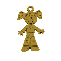 Античное Золото Тибетский стиль сплава девушка подвески, без кадмия, без никеля и без свинца, античное золото , 27.5x15x1 мм, отверстие : 2 мм