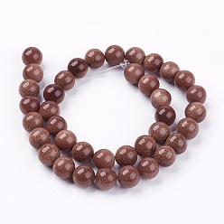 Goldstone Synthetic Goldstone Bead Strands, Round, 10mm, Hole: 1mm, about 38pcs/strand, 14.9 inch