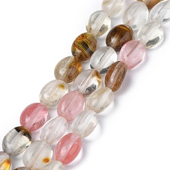 Verre Tigerskin Synthétique Tigerskin perles de verre brins, ovale, 8x6x3.5~4mm, Trou: 1mm, Environ 45~52 pcs/chapelet, 15.16~15.74 pouce (38.5~40 cm)