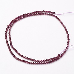 Garnet Natural Garnet Bead Strands, Grade AA, Faceted, Round, 4mm, Hole: 1mm, about 93pcs/strand, 15.5 inch