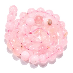 Rose Quartz Natural Rose Quartz Beads Strands, Round, 4~12mm, Hole: 0.8~1.2mm, about 15 inch~15.5 inch