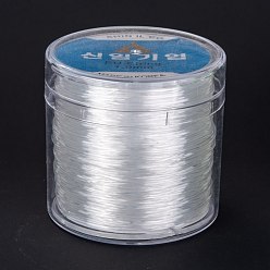Clear Korean Round Crystal Elastic Stretch Thread, for Bracelets Gemstone Jewelry Making Beading Craft, Clear, 1mm, about 109.36 yards(100m)/roll